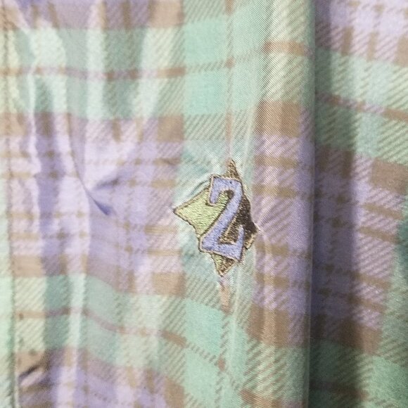 Jerzees Vintage Tartan Plaid Half Zipper Pullover Windbreaker Jacket Preppy XL - Picture 2 of 11